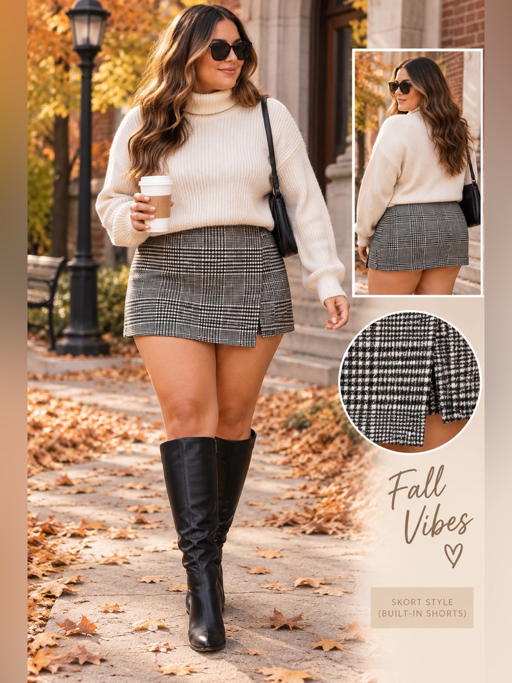 Abercrombie & Fitch Plaid Wool Skort XXL Preppy Academia Mini Skirt Shorts NWT